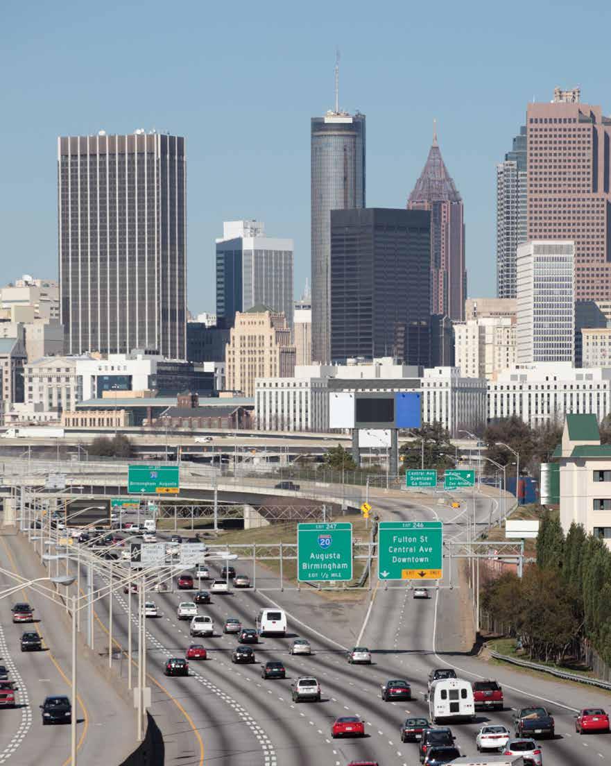 managed toll lanes, the widening of 178 major roadways, transit expansion, as well as improved pedestrian and bicycle-friendly networks This past year was a challenging one for Atlanta, as the I-85