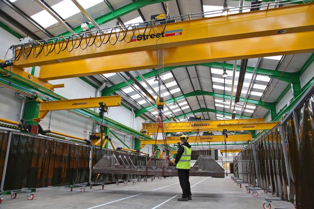 Overhead Crane/suspended crane This crane work very similar to a gantry crane Instead of the whole crane moving, only the