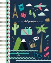 STATIONERY Travel Journals 160 lined pages, wire-o bound with elastic