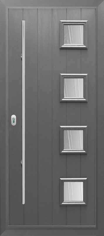 handle and multi point locking Florence Florence in Green with ES 21 door handle and key only security locking option The