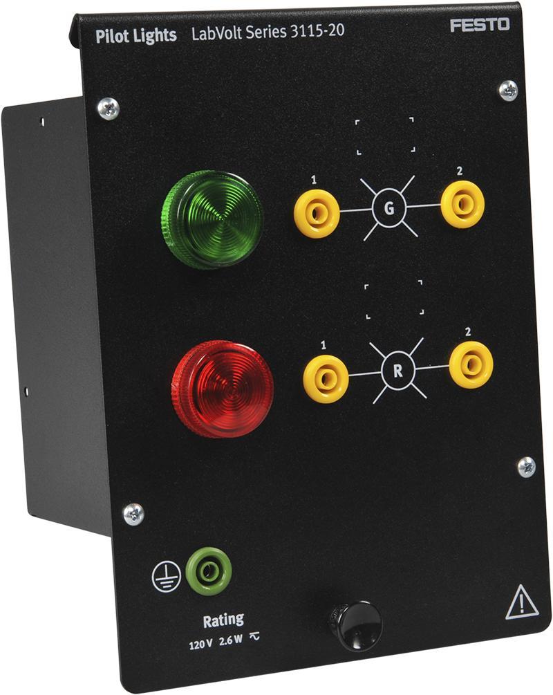 Pilot Lights 3115-20 The Pilot Lights module consists of two low-power electric lights. One light is green while the other is red.
