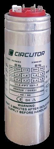 CLZ-FPT Tubular capacitor, Faston terminal Description The CLZ tubular capacitor range is composed of capacitors with a tubular casing, of the drytype, covering a wide range of power and voltage