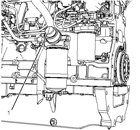 035 : Maintenance 129 Illustration 1 g01333855 Typical example Operate the fuel priming pump (1). Count the number of operations of the fuel priming pump.