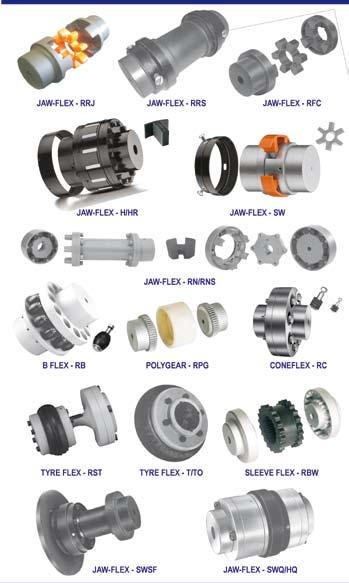 RATHI Standard-Couplings Elastomer-Couplings RATHI standard couplings, solutions for nearly all industrial applications Coupling with: - One piece flexible elements (Spider or Sleeve) - One piece