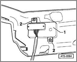 72-24 Seat adjustment switch, removing and installing - Remove seat Page 72-9.