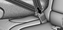 (B) Convertible seat installation 16R133 16R310 4. To remove the infant seat, press the buckle release button and allow the belt to retract completely.