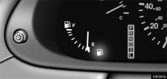 FUEL GAUGE The indicator lamp goes off after driving several times. If the indicator lamp does not go off, contact your Lexus dealer as soon as possible.
