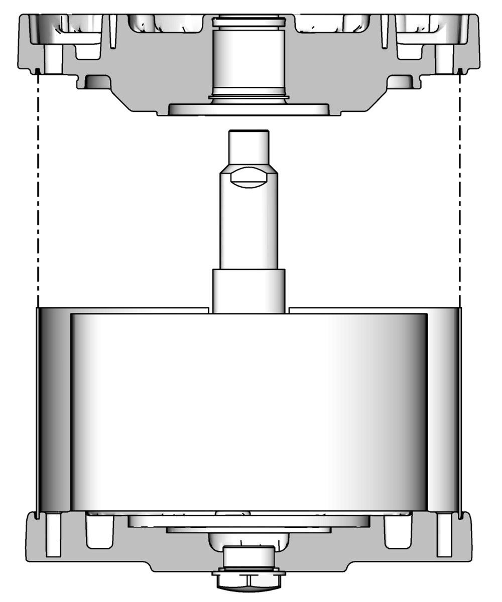 Lubricate and install the o-ring (9*) on the bottom cover (). 9. M07xxx, M2xxx, and M8xxx only: Install the piston bumper (28) on the bottom cover (). 0. See FIG. 3.