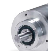 ROC/ROQ/ROD 400 series Absolute and incremental rotary encoders Clamping flange Solid shaft for separate shaft coupling For use in potentially explosive atmospheres Ø 6 (Ø 8) = Encoder bearing =