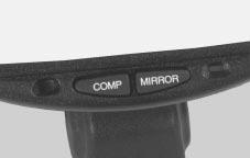 When on, the compass automatically calibrates as the vehicle is driven. The right side of the switch located at the bottom of the mirror turns the electrochromic mirror on and off.