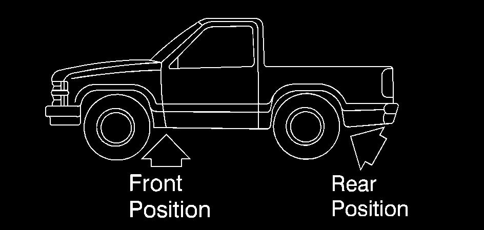If the flat tire is on the front of the vehicle, position the jack on the frame behind the flat tire.