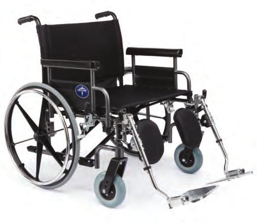 Shuttle Bariatric WheelChaiRs Heavy Duty MDS809750 700 lb 318 kg weight capacity > Features Removable padded armrests and legrests provide extra comfort and make exiting easy Double cross-brace for