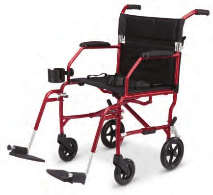 Freedom wheelchairs Transport 300 lb 136 kg weight capacity > MDS808200SLRR Red Metalic Silver Blue Black Features Back folds down for easy storage and transport Back side features bottle holder, key