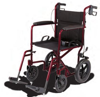 Aluminum Transport with 12" rear wheels wheelchairs Transport 300 lb 136 kg weight capacity > Features 12" (30.