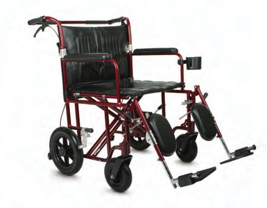 WheelChaiRs Heavy Duty Transport Freedom Plus 400 lb 181 kg weight capacity > MDS808200BAR Features Back folds down for easy storage and transport Handbrakes for better control Easy-to-clean vinyl