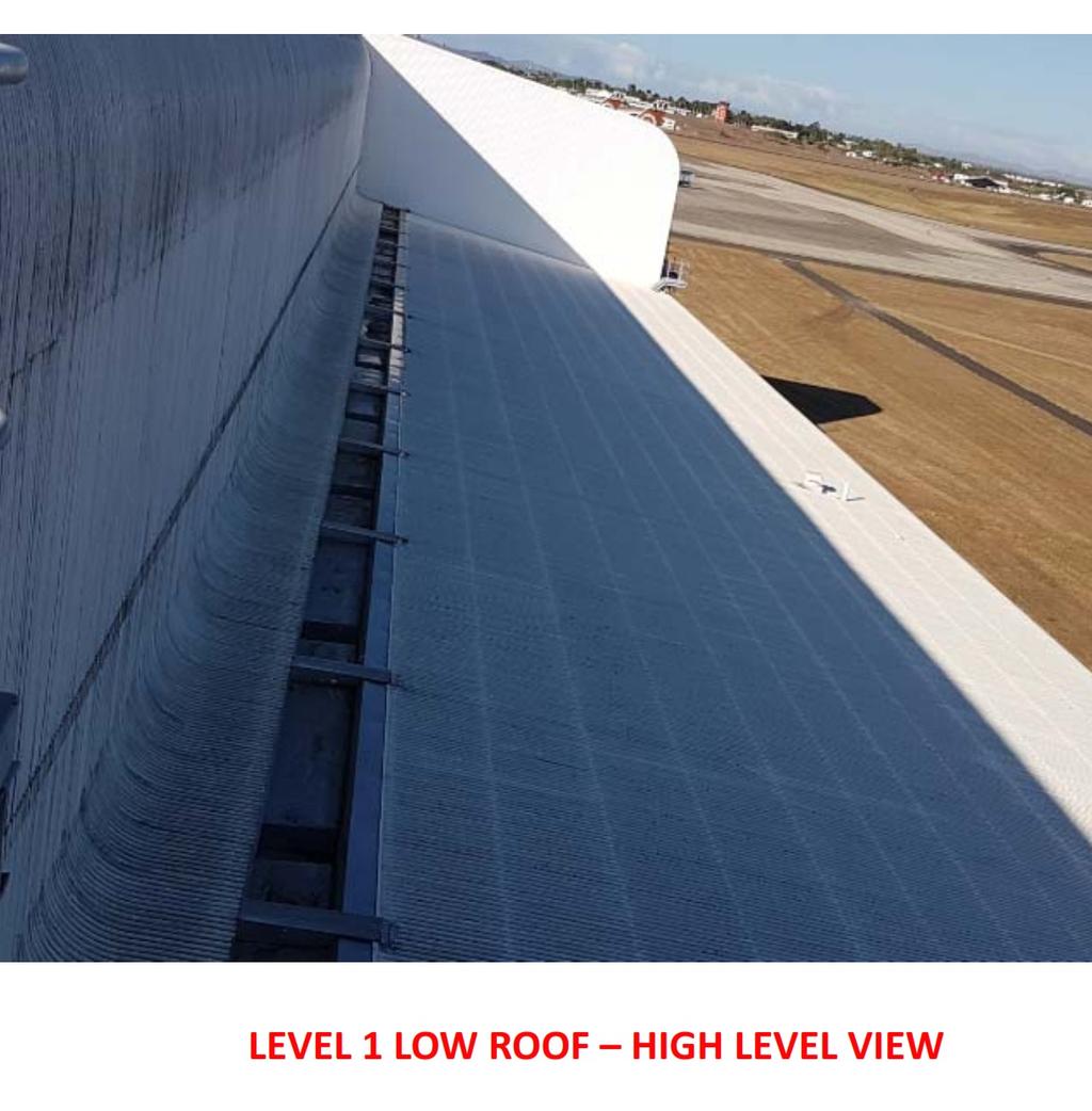 The lower level 1 roof is subject to significant