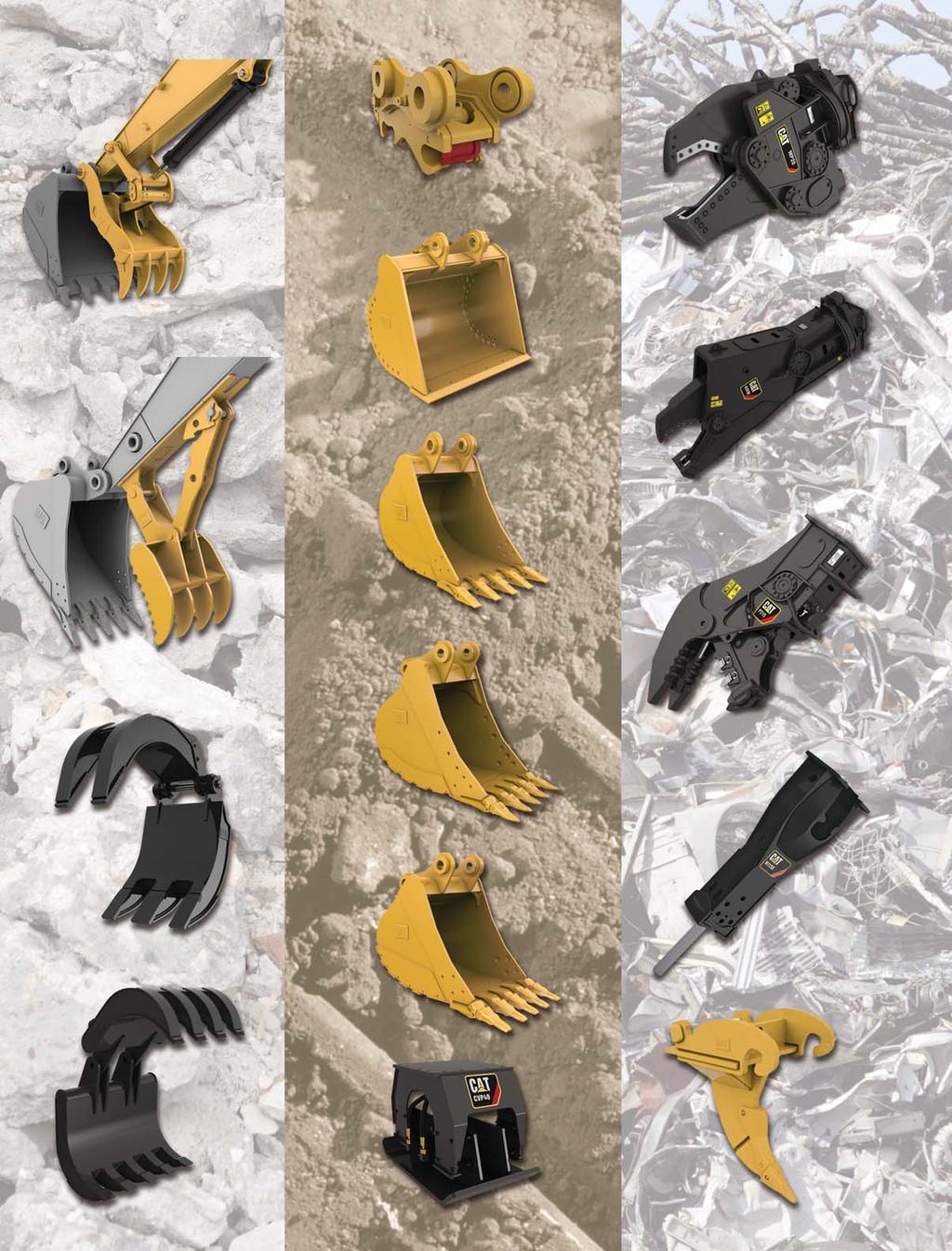 GRAB, SORT, LOAD SWAP TOOLS CUT, CRUSH, BREAK & RIP DIG & PACK Pin Grabber Coupler Multi-Processors Pro Series Hydraulic Thumbs Ditch Cleaning and Tilt Buckets Scrap & Demolition Shears