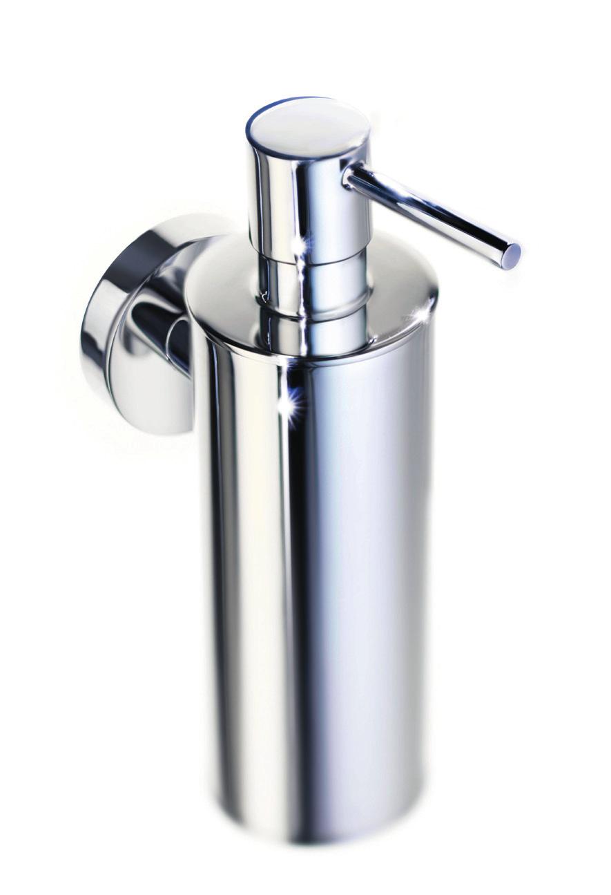 HOME SOAP DISPENSER, WALLMOUNT, HK370 HOME IS AVAILABLE IN BRUSHED AND POLISHED FINISH. THE CORE MATERIAL IS SOLID BRASS.
