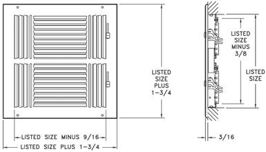 Sidewall Registers & Grilles Sidewall Registers & Grilles Available with fusible link option, limited sizes (not UL-listed or firerated) 682 Register Used for ceiling or sidewall installations Ideal