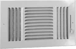 supply register with multi-louver damper for ceiling or sidewall installation Stamped, one-piece face