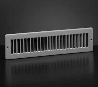 Floor Registers & Grilles 420 Toe-Space Grille Heavy-gauge stamped face Multi-angle fins Golden Sand or Bright White enamel