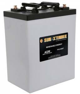 SUN-XTENDER BATTERY OVERVIEW Sun-Xtender PVX-3050T Non-spillable construction prohibits any electrolyte leaking or spewing, allowing the battery to be used upright or on its end or side.