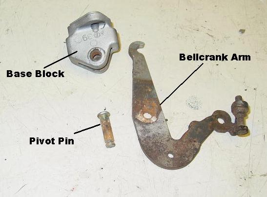 Figure 10 shows all the parts of the bellcrank disassembled. This assembly was sandblasted to aid in disassembly.