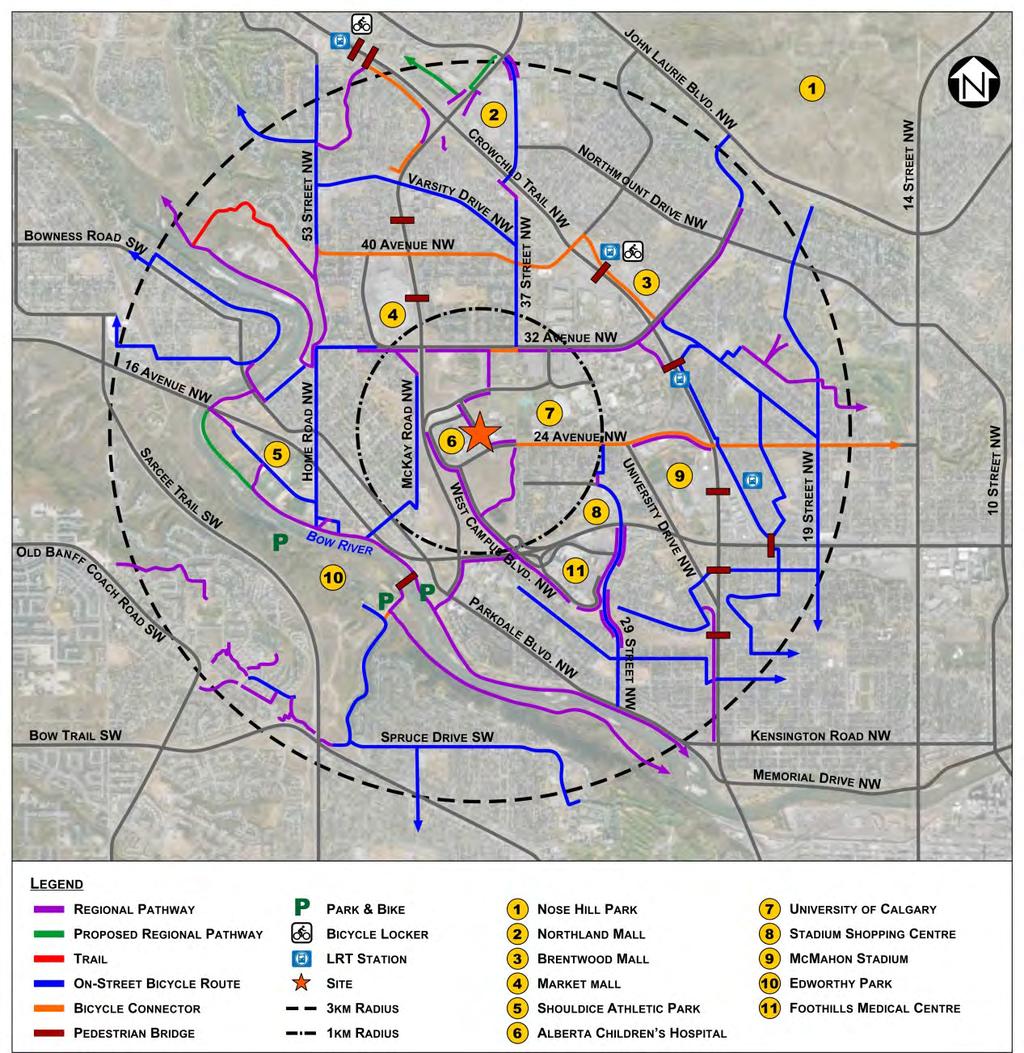 Civil, Municipal and Traffic Engineering Storm Water Management Legal Survey/Geomatics Transportation Planning FIGURE 14: TRAVEL DESTINATIONS AND PEDESTRIAN AND CYCLIST FACILITIES 7.