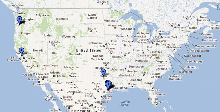 Current CHAdeMO DC Quickcharger Locations - US Oregon 3 California - 3 Mitsubishi Motors HQ San Bernardino 7-11