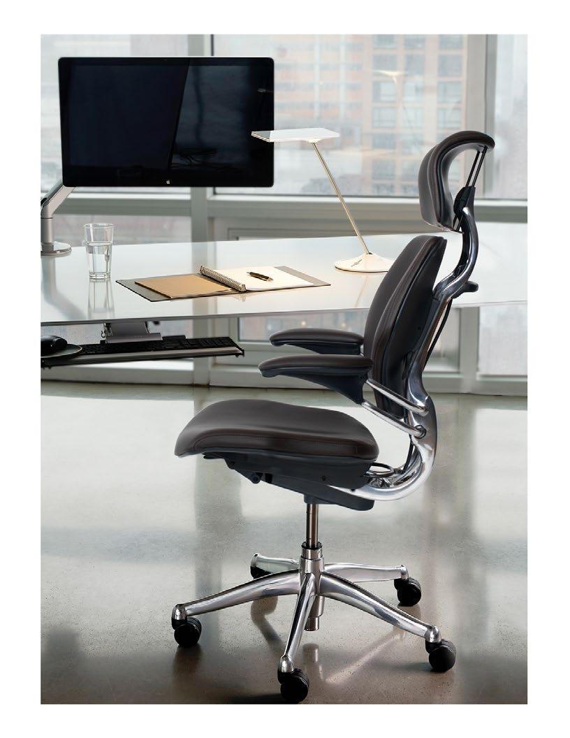 With Freedom, the knobs, levers and locks of current-generation task chairs have been replaced by intelligent mechanisms that automatically support the body as it moves from task to task.