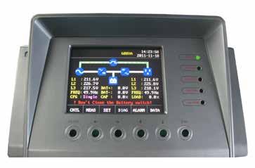 Remaining backup time calculation 5.7"LCD TOUCH SCREEN Parallel redundancy operation up to 4 units High flexibility in single-phase and three-phase setups.