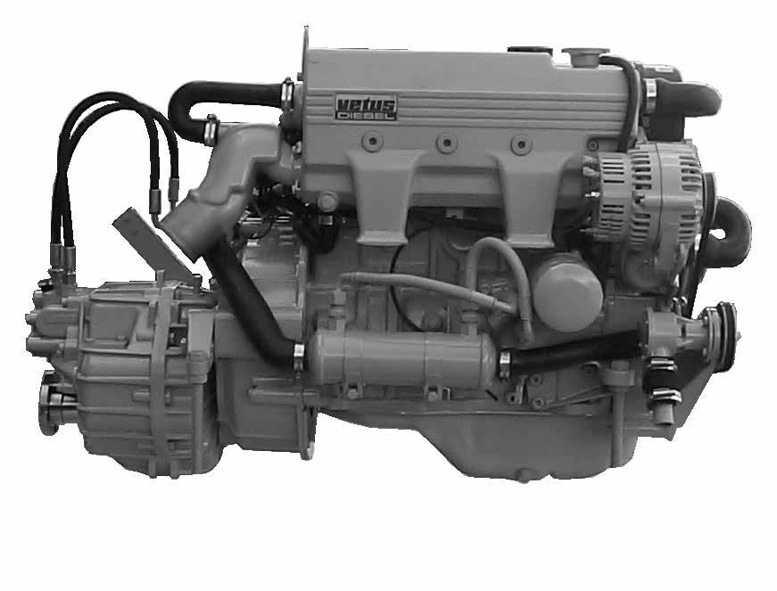 Engine description Identification of engine parts Starboard 1 Airvent connection 2 Exhaust injection bend VH4.65: ø 60 mm VH4.