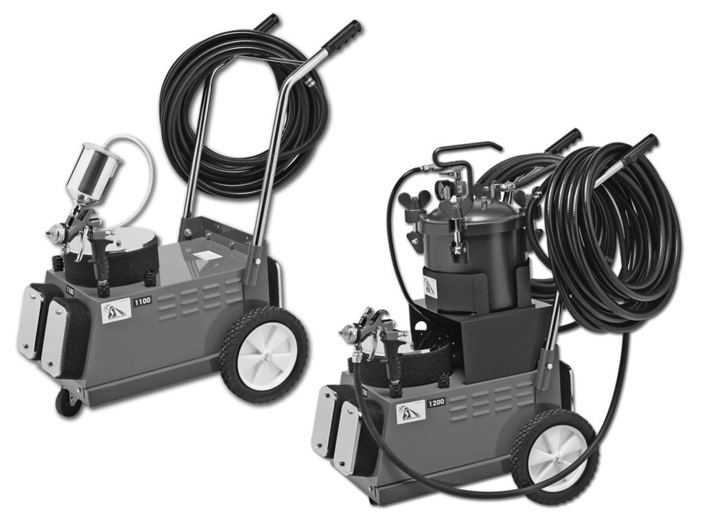 3.7 Turbine Models 1100 And 1200 Models 1100 and 1200 have three independent air outlets on the back of the unit with the option of running one, two or three spray guns at the same time.