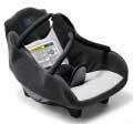 The TOPSAFE can be secured using the ISOFIX system or by means of a 3-point seat belt. Supplied with new-born insert, padded table and support.