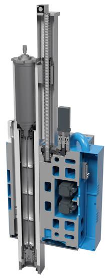 VTM VERTICAL TURNING MILLING Powerful RAM Concept The RAM work units of the VTM series offer a range of innovative technologies for robust and accurate high precision machining as well as very