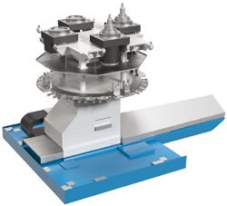 X-axis for fast drilling and tapping Rigid interface with Hirth coupling and energy supply to adapt different interchangeable heads including self recognition Tool and Interchangeable Head