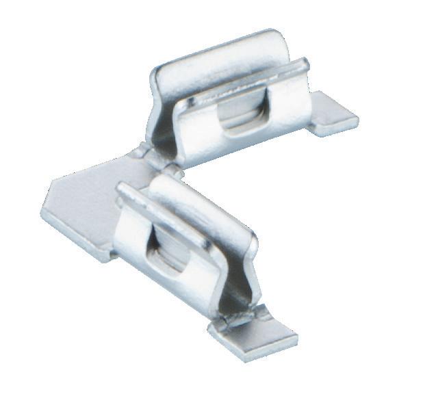 Low profile and corner clips offer design flexibility. 3.90 3.90 1.28 0.50 0.