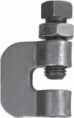 EM LMPS ig. 9 -lamp with Locknut Range: " and " Material: arbon Steel inish: Plain or Galvanized Service: esigned for fastening flange of W and M beam. ottom hole tapped to accommodate hanger rod.