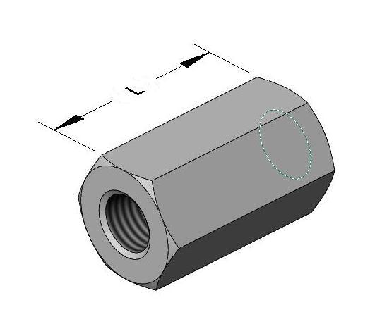 7.23 BG206 HEXAGONAL CONNECTOR When ordering, please quote Part No. for required thread size and surface finish.