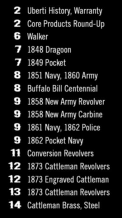 Pocket 8 85 Navy, 860 Army 8 Buffalo Bill Centennial 9 858 New Army Revolver 9
