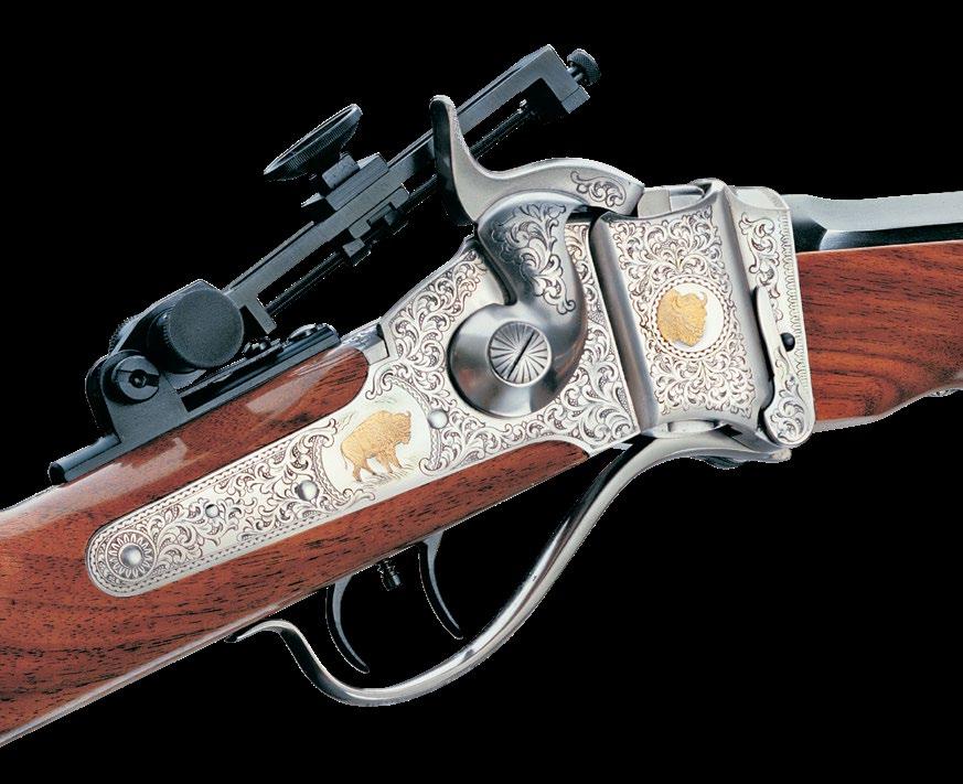 RIFLES 874 Sharps The Original Buffalo Gun SHARPS E X T R A D E L U X E 32 " ITEM # 700 AAA-Grade satin walnut, octagonal barrel Uberti's Sharps Extra