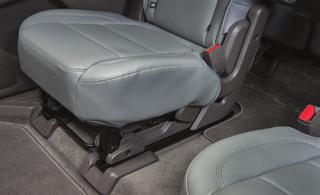 On the passenger-side seat, pull the handle on top of the seatback (bench seat only) or on the side of the seatback (A) and pull the seat forward. 3.