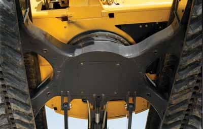 Large-diameter drive sprockets and track idlers further increase undercarriage durability. 3.