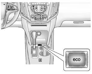 Driving and Operating 9-29 Press the eco (economy) button next to the shift lever to turn this feature on or off. The eco light in the instrument cluster will come on when engaged.