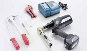 RAUTOOL A3 Electric hydraulic tool with battery operated and clampling jaws for 2 Dimensions.