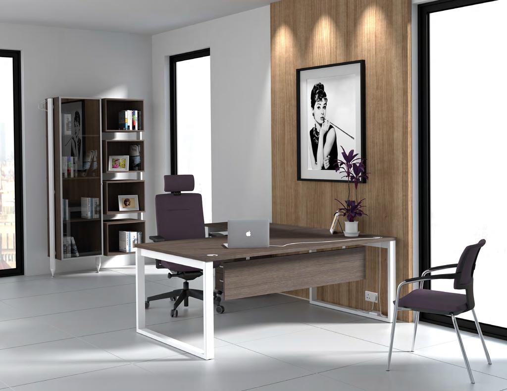 AUDREY HEPBURN OFFICE PRAGUE Desking: Straight 2000 x 800mm workstation with modesty panel & connected
