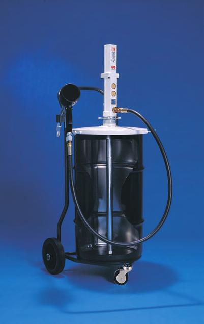 Portable Air Operated Original Container Sets: ATF - oil - fluid ATF Model 203 Model 203 (Shown with model 1303 cart - order extra) PumpMaster-2 system for 16 gal. open top drum.