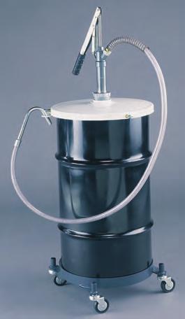 Adjustable volume and pressure. Includes: Model 1008: Hand operated pump with cover mounting adapter. Model 1936: Deluxe drum cover for 16 gal. drum. Model 731310: 5 fluid hose assembly with shut off valve.