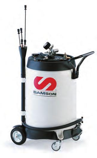 Ideal use with all type of passenger cars, trucks, tractors, aircrafts, boats, etc. Model 3725 Model 3721 Mobile waste oil suction unit, 27 gallon capacity.