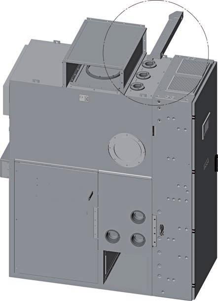 Screw the fastening plate with the studbolts to the roof plate of the panel as shown in figure 2.3.6.1.2. A Hexagonal pins are used to fasten the voltage transformers.